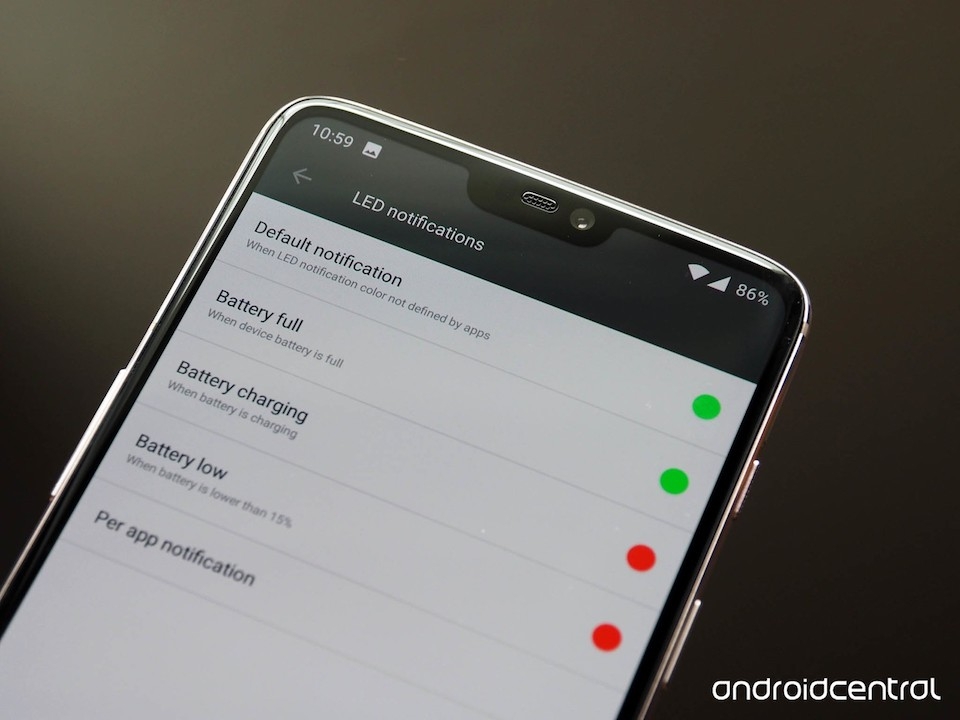Tùy chỉnh màu đèn LED hiển thị thông báo.