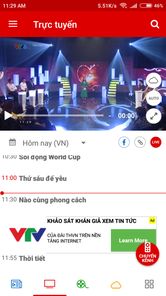 Xem trực tuyến trên VTV Go