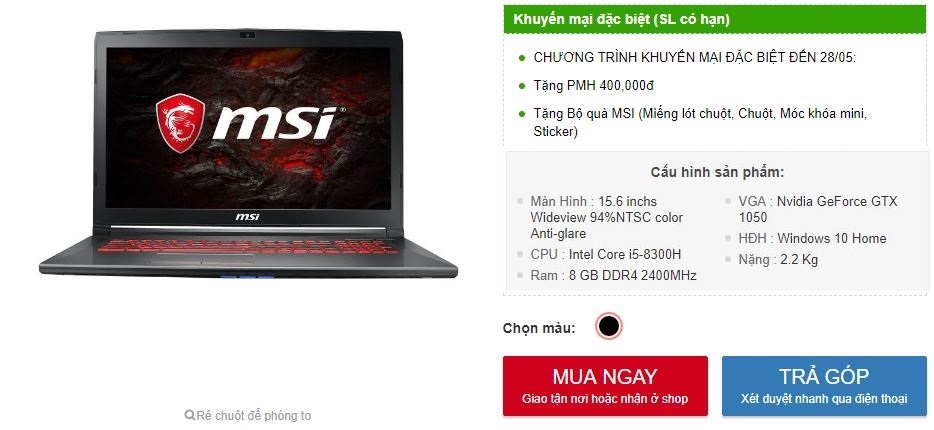 MSI GV62 8RC