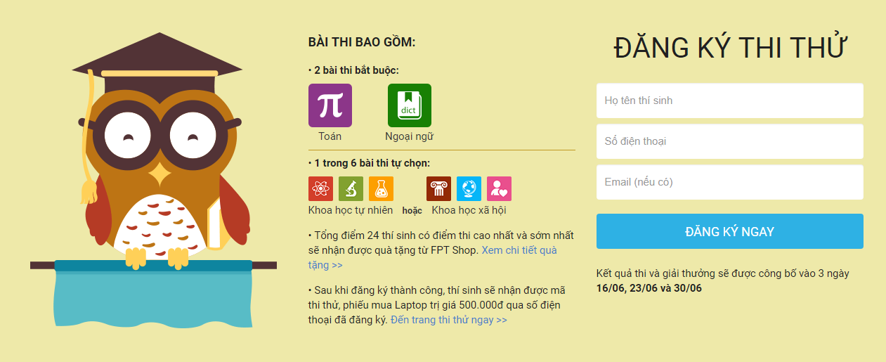 Chúc mừng sĩ tử đầu tiên trúng laptop Masstel L133 khi “Thi thử nhận quà thật” tại FPT Shop
