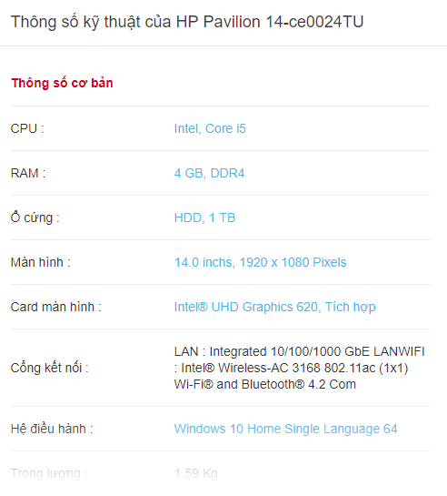 HP Pavilion 14-ce0024TU