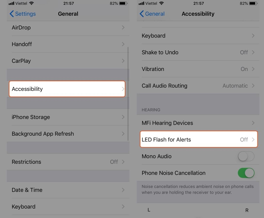 Hướng dẫn cách bật đèn flash khi có thông báo mới trên iPhone