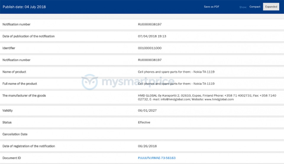 2 smartphone Nokia mới đạt chứng nhận EEC tại Nga (ảnh 2)