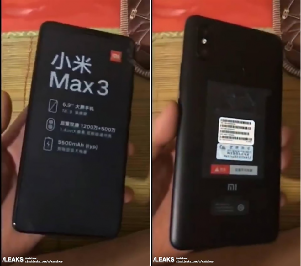 Xiaomi Mi Max 3 lộ ảnh thực tế
