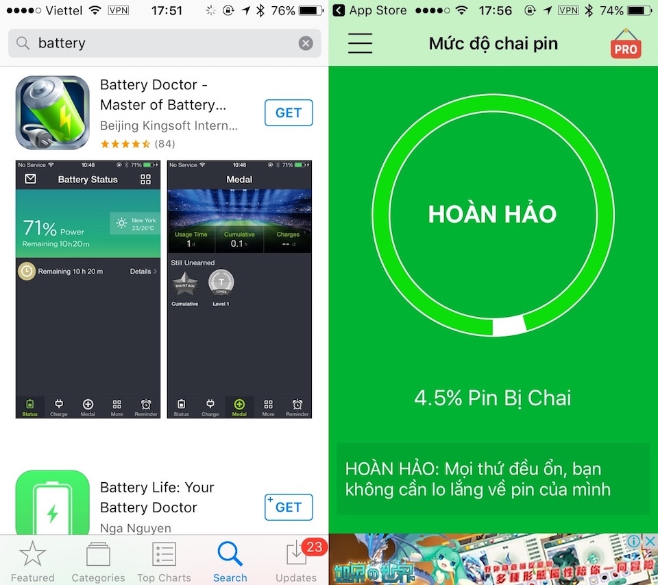 Không nên cài đặt các ứng dụng được quảng cáo có khả năng tiết kiệm pin cho máy.