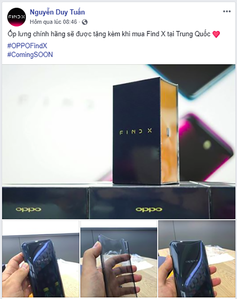 Rò rỉ ốp lưng OPPO Find X
