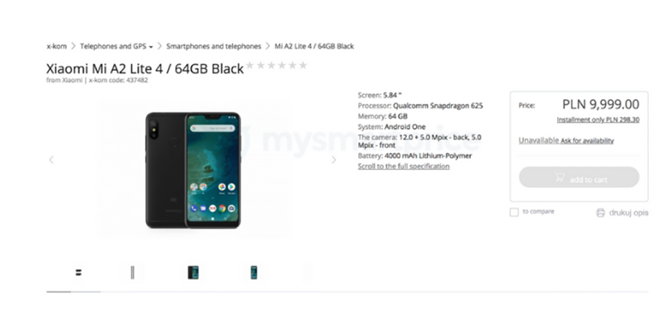 Xiaomi Mi A2 Lite Xiaomi Mi A2 Lite