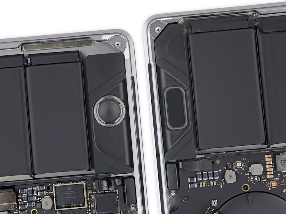 Viên pin trên Macbook Pro 2018 lớn hơn so với các thế hệ tiền nhiệm.