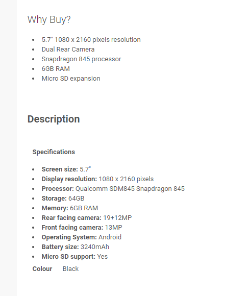 Rò rỉ thông số cấu hình và giá bán của Xperia XZ3 2 Rò rỉ thông số cấu hình và giá bán của Xperia XZ3 2