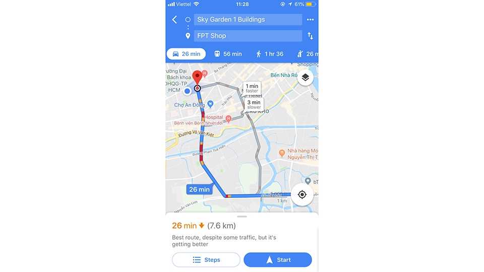 Google Maps cập nhật xem tình trạng “kẹt xe” cho bản đồ Việt Nam (Ảnh 2) Google Maps cập nhật xem tình trạng “kẹt xe” cho bản đồ Việt Nam (Ảnh 2)
