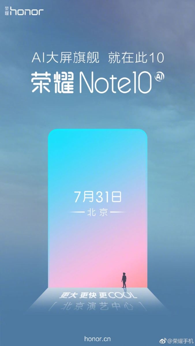 Huawei sẽ công bố Honor Note 10 vào 31 tháng 7