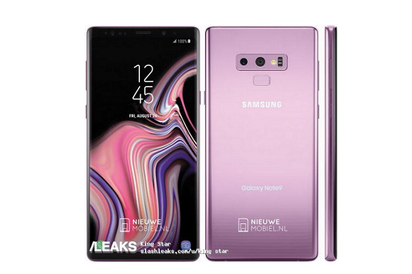 Hình ảnh render báo chí mới phiên bản Galaxy Note 9 tím Lilac Hình ảnh render báo chí mới phiên bản Galaxy Note 9 tím Lilac