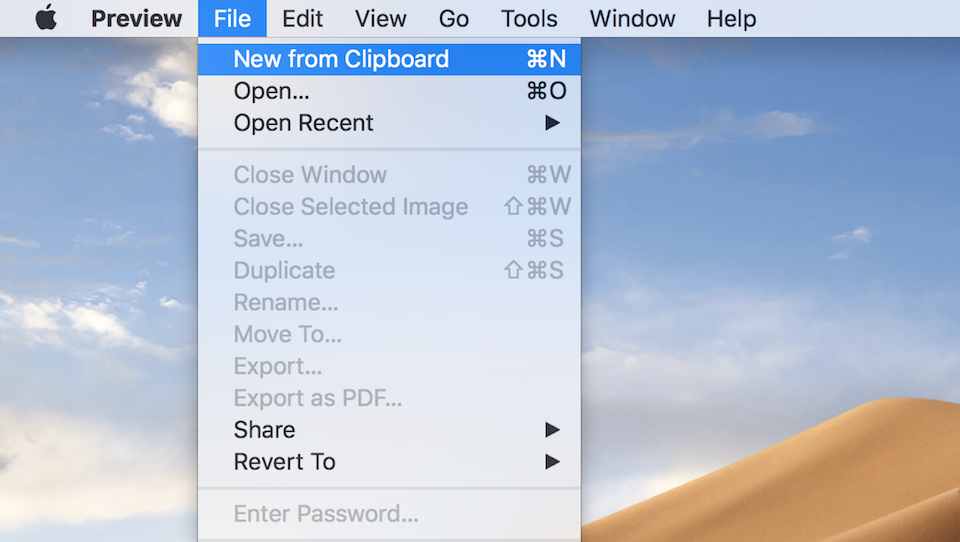 Cách thay đổi màu sắc của thư mục trên hệ điều hành macOS Mở ứng dụng Preview, chọn Menu file > New from Clipboard.