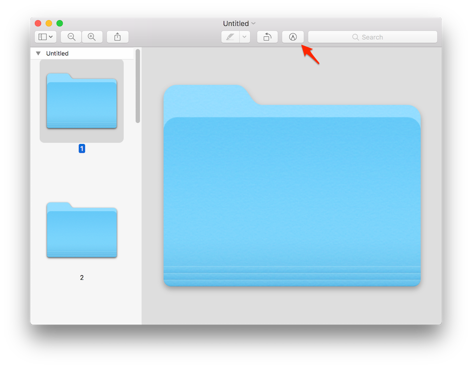 Cách thay đổi màu sắc của thư mục trên hệ điều hành macOS Chọn vào nút Show Markup Toolbar.