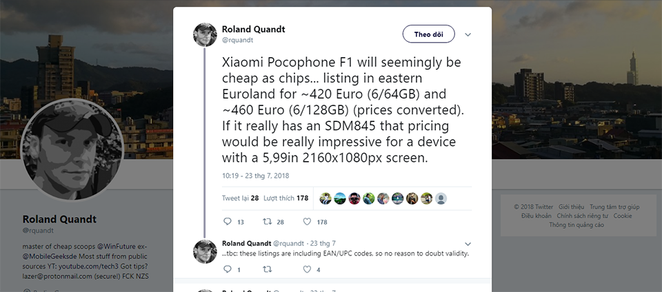 Thông tin giá bán Xiaomi Pocophone F1 Thông tin giá bán Xiaomi Pocophone F1
