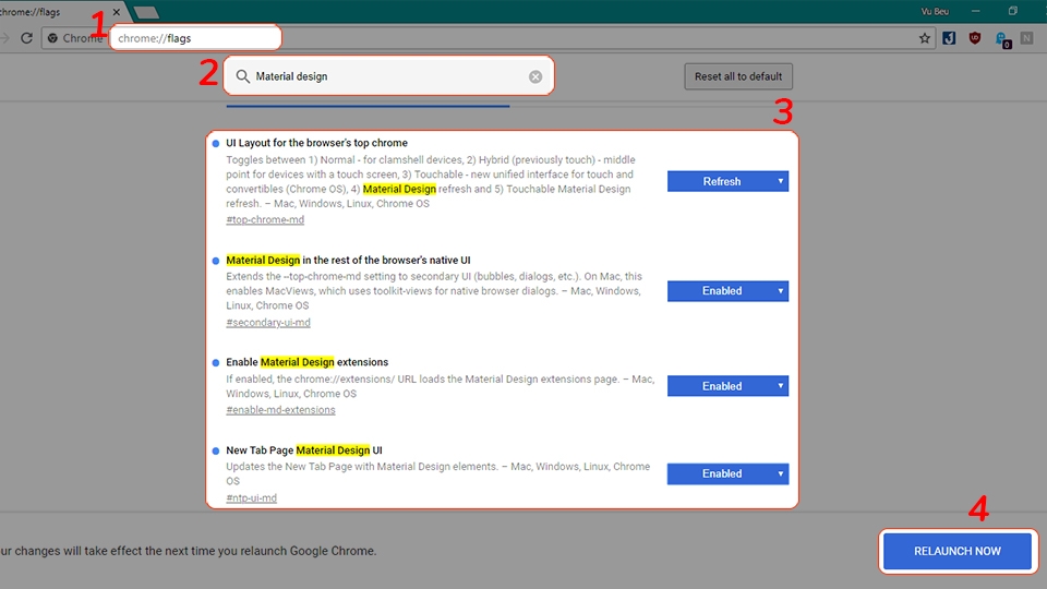 Bật giao diện Material Design UI cực đẹp trên Google Chrome (Ảnh 4) Bật giao diện Material Design UI cực đẹp trên Google Chrome (Ảnh 4)