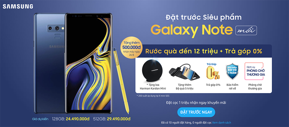 Đặt hàng Galaxy Note 9 Đặt hàng Galaxy Note 9