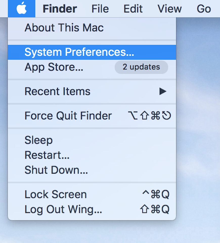 Cách thay đổi ngôn ngữ và vùng thời gian trên hệ điều hành macOS Nhấn chọn System Preferences.