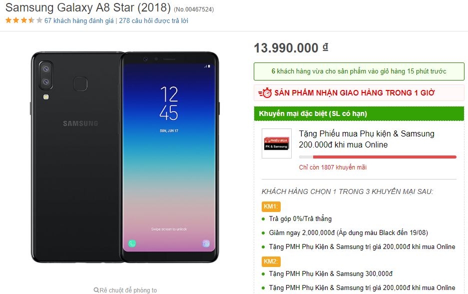 Galaxy A8 Star