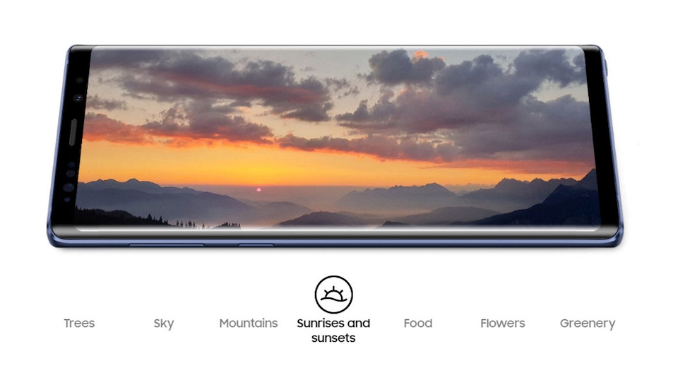 Những tính năng nổi bật trên Galaxy Note 9 bạn cần biết Tích hợp công nghệ AI vào camera nhằm nhận diện bối cảnh và chủ thể tốt hơn khi chụp ảnh.