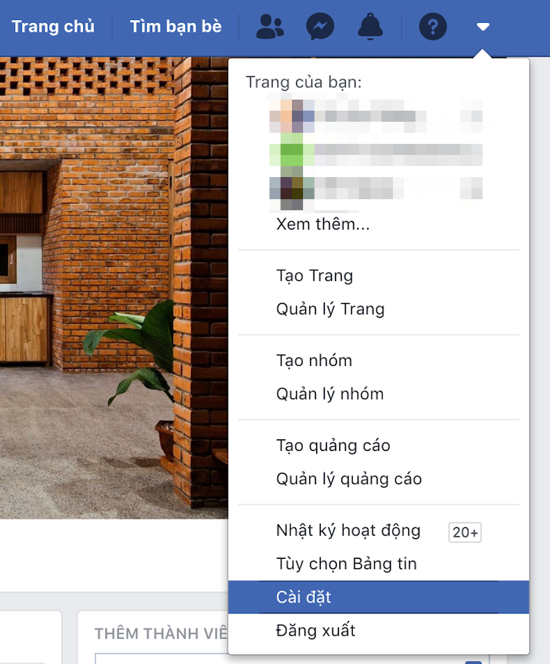 Nhấn chọn Cài đặt.