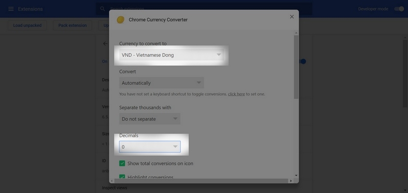 Chrome Currency Converter