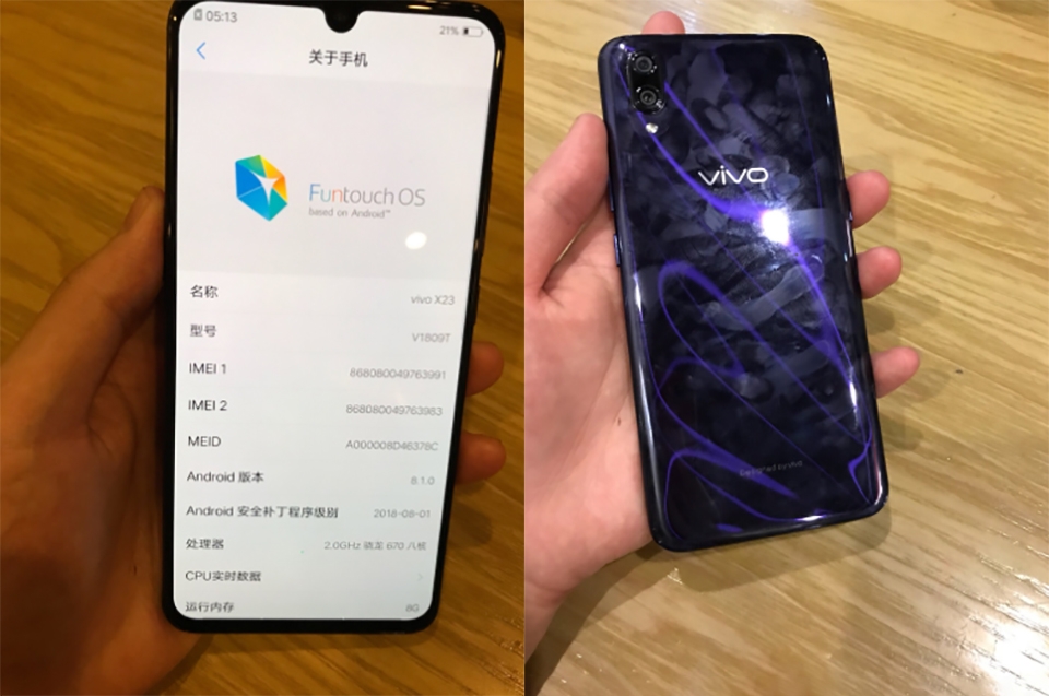 Vivo X23 lộ ảnh thực tế (ảnh 1) Vivo X23 lộ ảnh thực tế (ảnh 1)