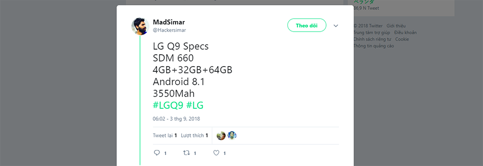 LG Q9 rò rỉ thông tin (ảnh 1)