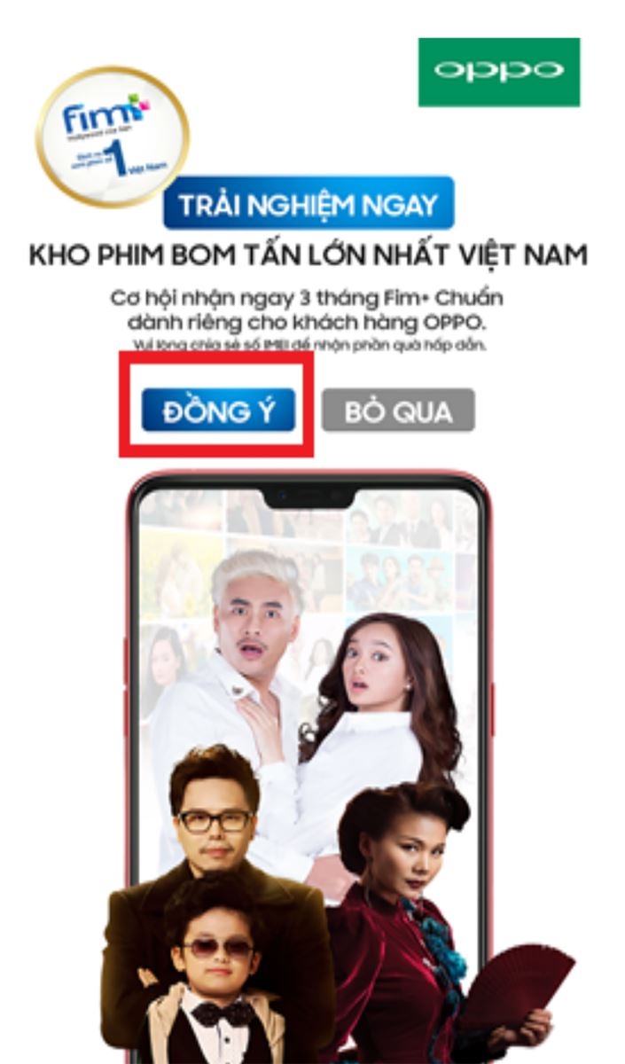 FPT Shop tặng thêm gói Fim+ chuẩn 3 tháng cho khách mua OPPO F9