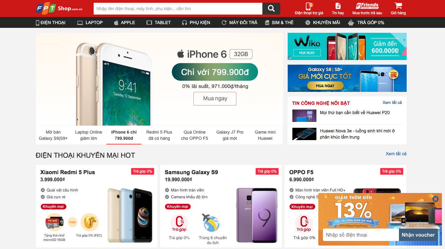 FPT 30 năm tiên phong Mừng "FPT 30 năm tiên phong", FPT Shop giảm khủng đến 13%