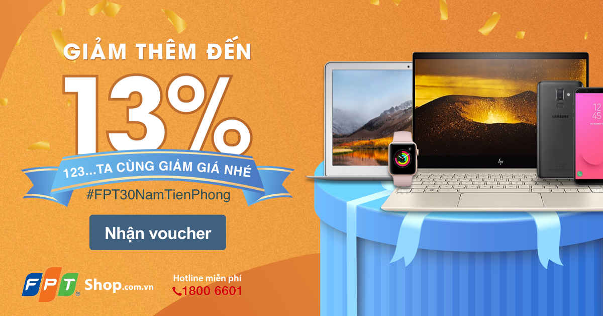 Mừng "FPT 30 năm tiên phong", FPT Shop giảm khủng đến 13%