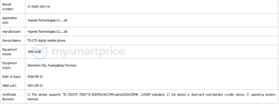 Huawei Mate 20 đạt chứng nhận TENAA (ảnh 2)
