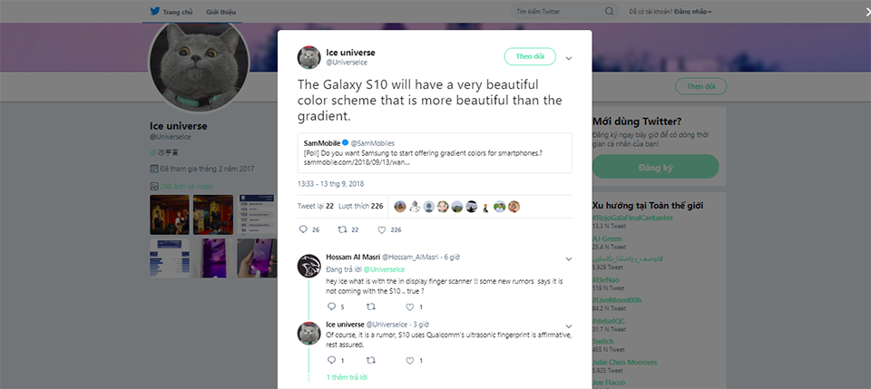 Galaxy S10 sẽ có tùy chọn màu sắc mới Galaxy S10 sẽ có tùy chọn màu sắc mới