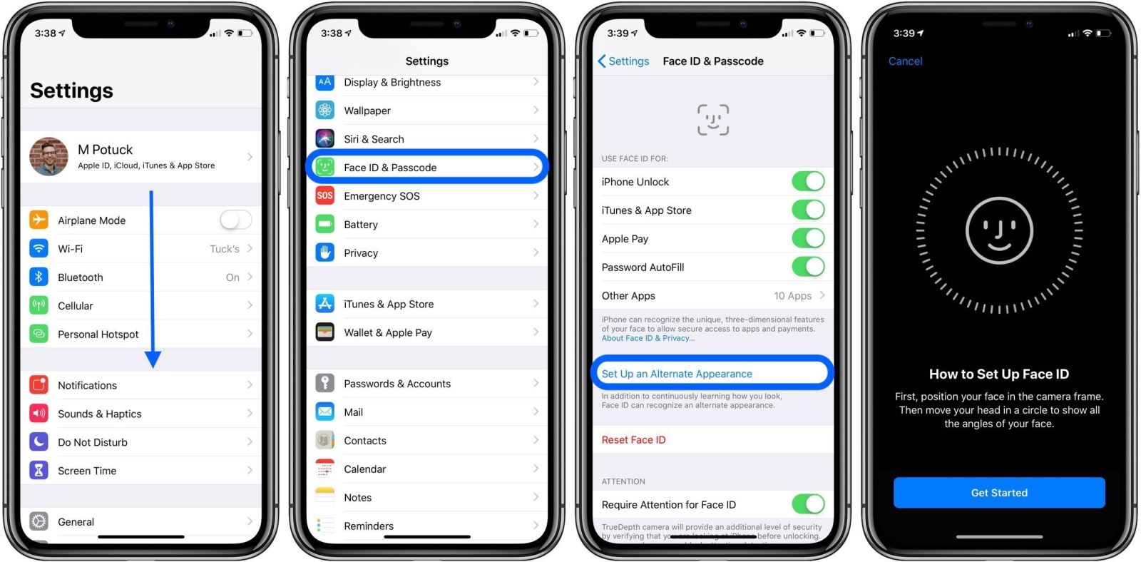 Cách thiết lập thêm người dùng Face ID trên iOS 12 2