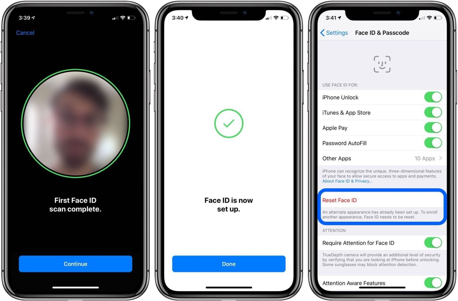 Cách thiết lập thêm người dùng Face ID trên iOS 12 3