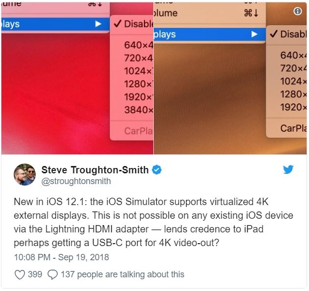 Thêm bằng chứng iPad Pro 2018 sở hữu cổng USB-C và màn hình 4K 1