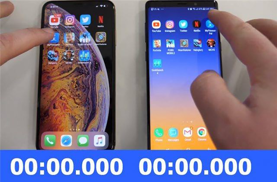So sánh tốc độ iPhone XS Max và Galaxy Note 9 So sánh tốc độ iPhone XS Max và Galaxy Note 9