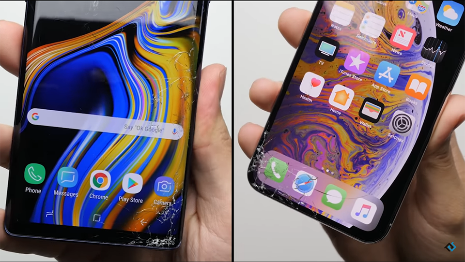 Thả rơi iPhone XS Max và Galaxy Note 9 (ảnh 2)
