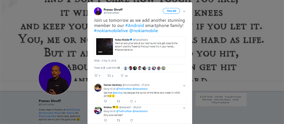 Một chiếc smartphone Nokia mới sẽ ra mắt vào ngày mai Một chiếc smartphone Nokia mới sẽ ra mắt vào ngày mai