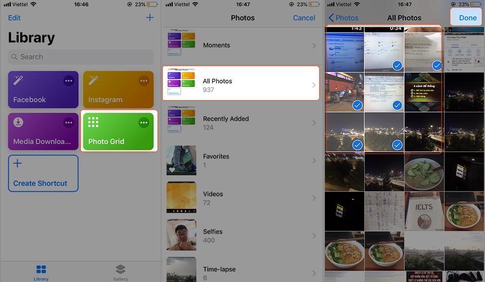 Ghép nhiều ảnh nhanh chóng trên iPhone bằng Siri Shortcuts (Ảnh 3) Ghép nhiều ảnh nhanh chóng trên iPhone bằng Siri Shortcuts (Ảnh 3)