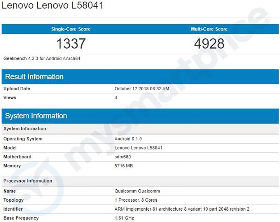 Lenovo S5 Pro xuất hiện trên Geekbench