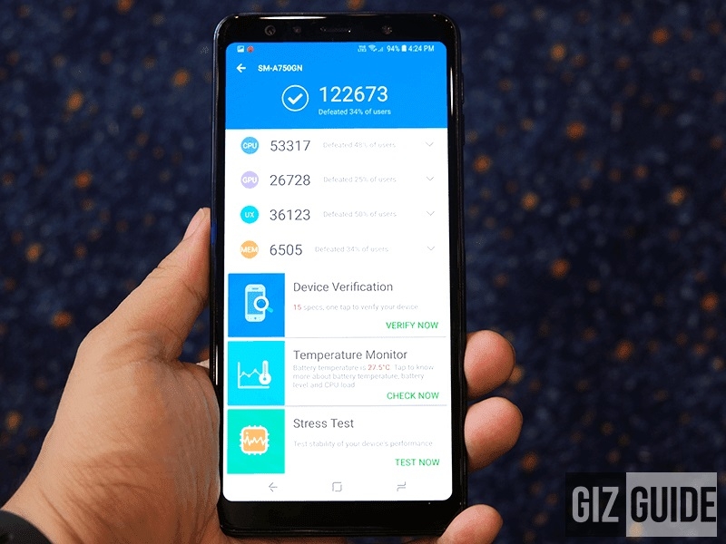 Tổng hợp điểm hiệu năng của Samsung Galaxy A7 2018 (ảnh 3) Tổng hợp điểm hiệu năng của Samsung Galaxy A7 2018 (ảnh 3)