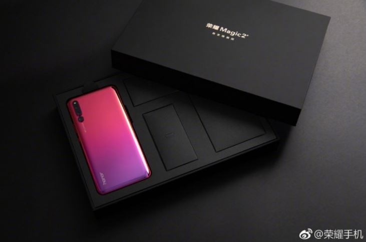 Honor Magic 2 lộ ảnh chính thức với 2 phiên bản màu gradient Xanh và Đỏ (ảnh 1)
