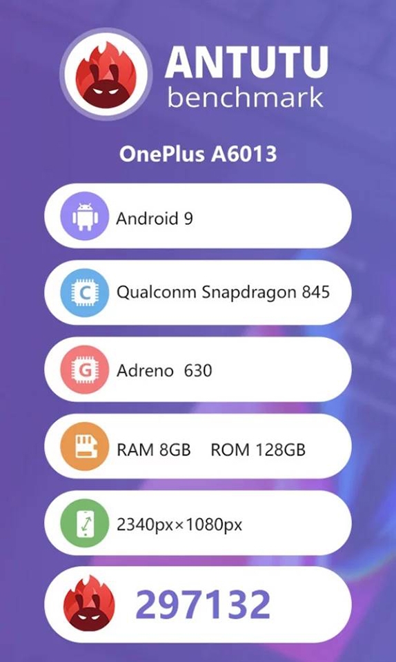 OnePlus 6T xuất hiện trên AnTuTu OnePlus 6T xuất hiện trên AnTuTu