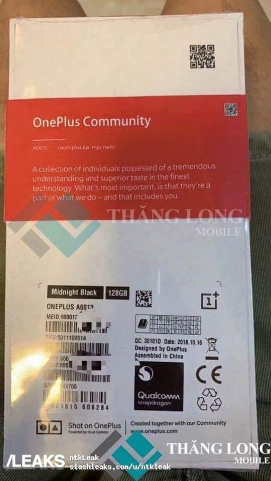 OnePlus 6T lộ ảnh thực tế (ảnh 3) OnePlus 6T lộ ảnh thực tế (ảnh 3)