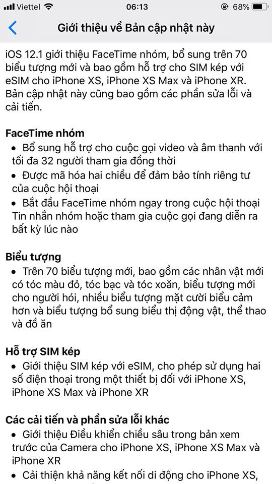 Apple phát hành iOS 12.1 (ảnh 2) Apple phát hành iOS 12.1 (ảnh 2)