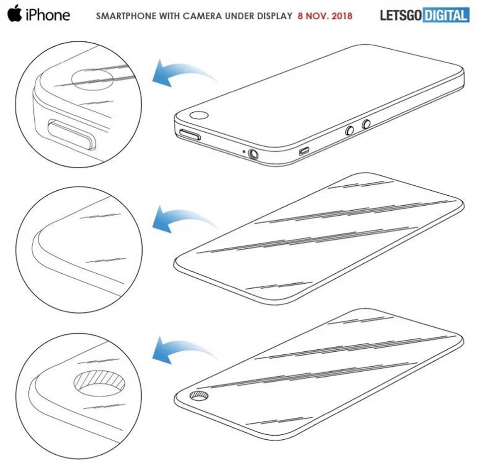 Bằng sáng chế của Apple cho thấy iPhone với màn hình lỗ (ảnh 1)