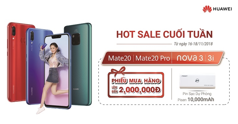 Huawei giảm giá “cực gắt” lên tới 2 triệu đồng trong dịp cuối 16/11 - 18/11 Huawei giảm giá “cực gắt” lên tới 2 triệu đồng trong dịp cuối 16/11 - 18/11