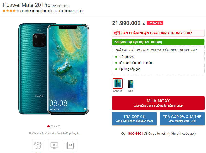 Huawei giảm giá “cực gắt” lên tới 2 triệu đồng trong dịp cuối 16/11 - 18/11 Huawei giảm giá “cực gắt” lên tới 2 triệu đồng trong dịp cuối 16/11 - 18/11