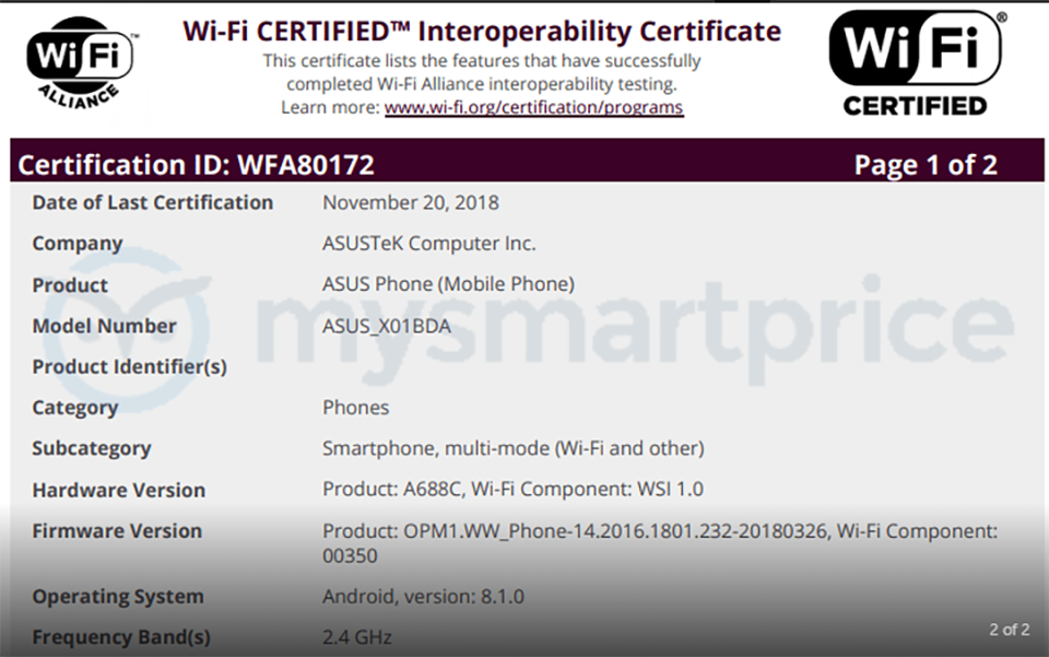 ZenFone Max M2 đạt chứng nhận Wifi (ảnh 2)